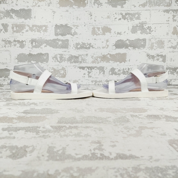 New STUART WEITZMAN Vail Sport Croc-embossed Leather Sandal In White M386 - Picture 7 of 12